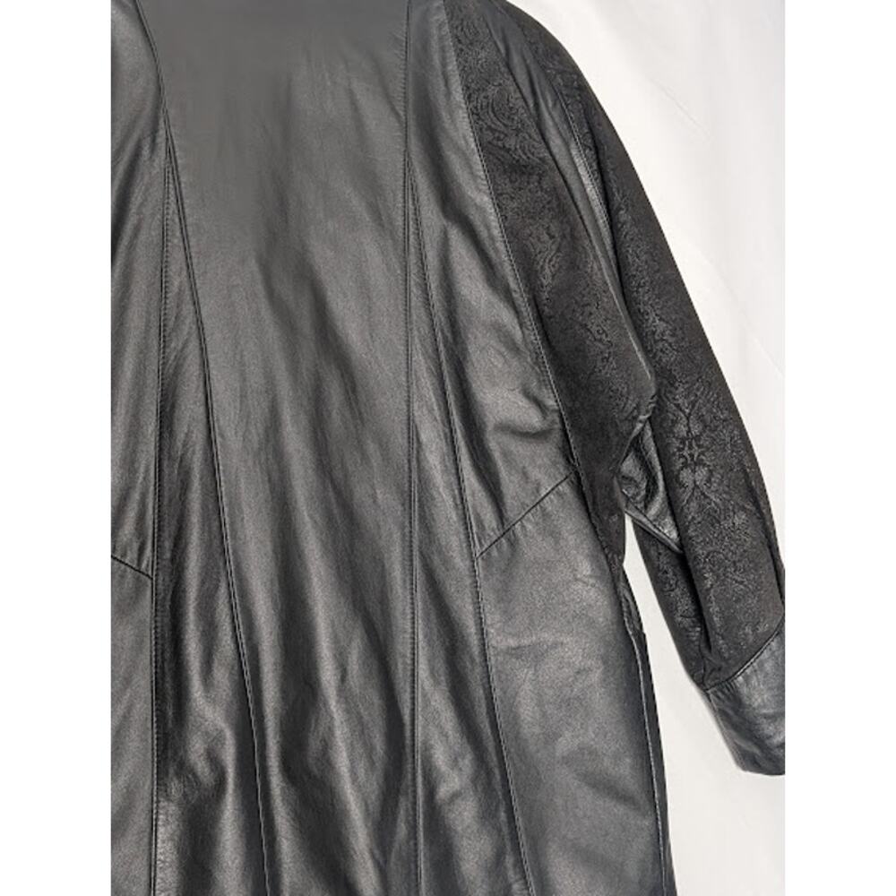 80's Vintage Leather Paisley Jacket G III-GLOBAL IDENTITY Medium Retro Goth - Picture 10 of 14